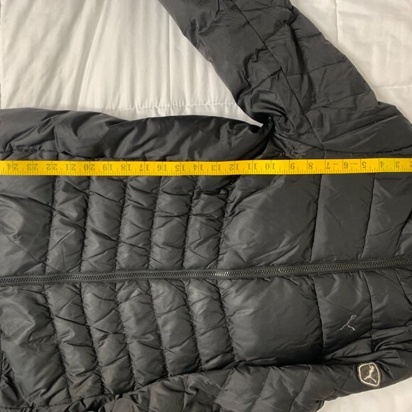 Puma Women’s Black Quilted Hooded Jacket – Size Small – Classic Athletic Style - Picture 13 of 14